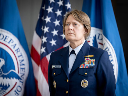 U.S. Coast Guard Vice Commandant Admiral Linda Fagan, speaks to the press about U.S. Marit