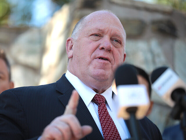 Former Acting Director of the U.S. Immigration and Customs Enforcement Thomas Homan speaking with t