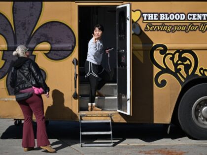 A woman enter a bus donate to donate blood at the Blood Center on January 2, 2025 in New O