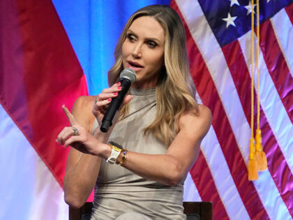 Lara Trump speaks at the North Carolina GOP convention in Greensboro, N.C., Friday, May 24