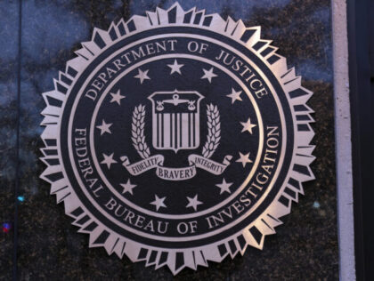 The seal of theFederal Bureau of Investigation (FBI) is seen on the Headquarters in Washin