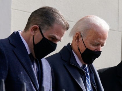 President Joe Biden and his son Hunter depart after attending Mass at Holy Trinity Catholi