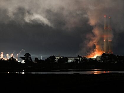 MOSS LANDING, CALIFORNIA - JANUARY 17: A view of flames and giant smoke over the sky as a