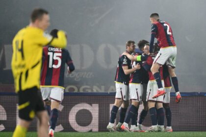 Bologna won their first ever match in the modern Champions League on Tuesday