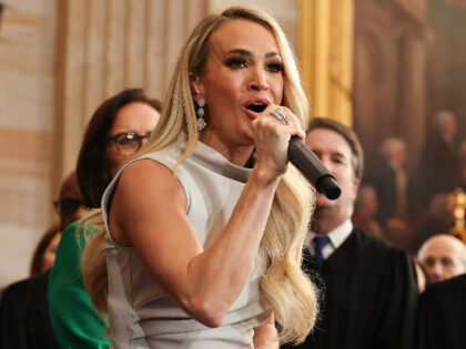 WASHINGTON, DC - JANUARY 20: Country music artist Carrie Underwood performs during inaugur