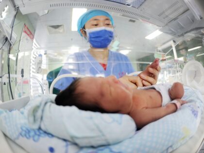 LIANYUNGANG, CHINA - JANUARY 1, 2025 - A medical staff member cares for newborns in the ne