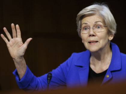 Senator Elizabeth Warren, a Democrat from Massachusetts, speaks during a Senate Banking, H