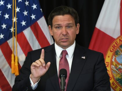 SANFORD, FLORIDA, UNITED STATES - 2024/04/08: Florida Gov. Ron DeSantis speaks at a press