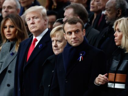 (From L) US First Lady Melania Trump, US President Donald Trump, German Chancellor Angela