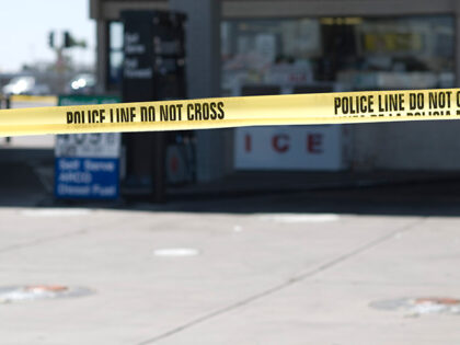 gas station crime tape