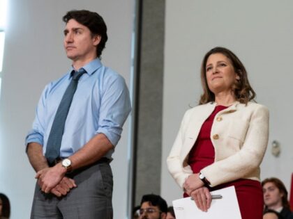 Justin Trudeau, Canada's prime minister, left, and Chrystia Freeland, Canada's deputy prim