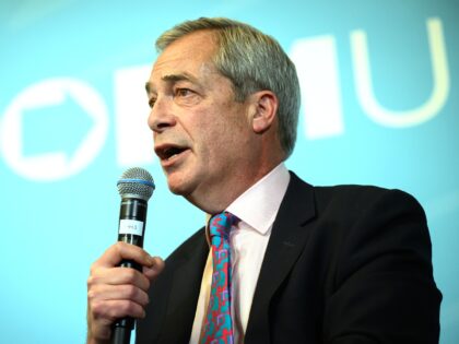 LONDON, ENGLAND - NOVEMBER 28: Leader of Reform UK, Nigel Farage answers questions from th