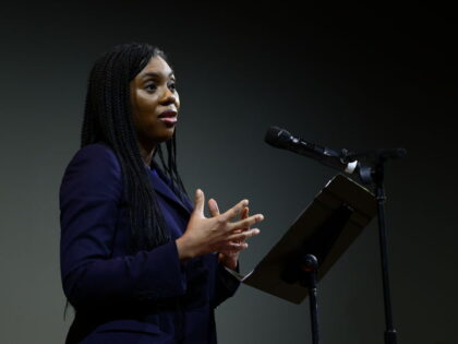 LONDON, ENGLAND - DECEMBER 16: Conservative Party leader Kemi Badenoch delivers her keynot