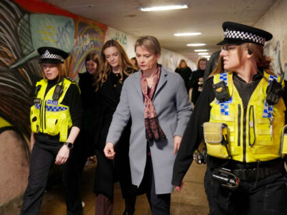 Home Secretary Yvette Cooper on patrol with officers from West Yorkshire Police during a v