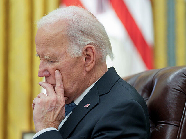 US President Joe Biden during a wildfire briefing in the Oval Office of the White House in