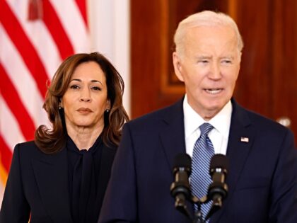 WASHINGTON, DC - JANUARY 15: U.S. Vice President Kamala Harris looks on as U.S. President