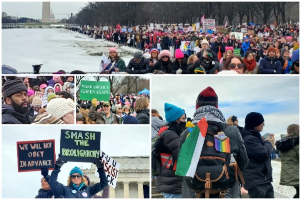 Disparate groups of leftist activists march in protest of Donald Trump's Inauguration. (Lana Shadwick/Breitbart Texas)