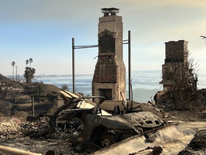 Palisades Fire chimney (Joel Pollak : Breitbart News)