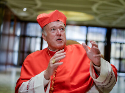 Newly created Cardinal Robert Walter McElroy, Bishop of San Diego, attends a reception for