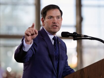 Sen. Marco Rubio, R-Fla. speaks during a campaign rally for Republican presidential nomine