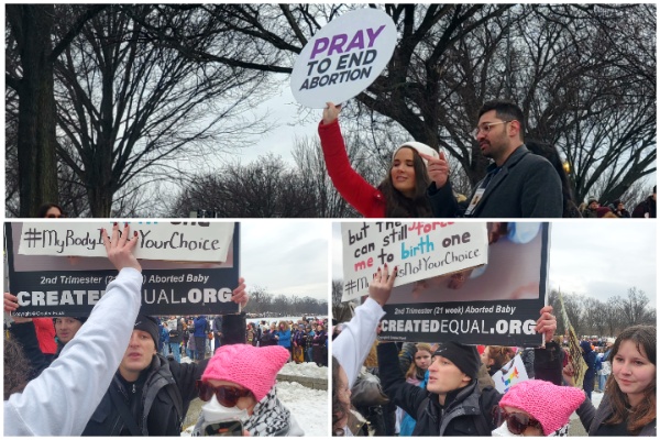 Small Contingent of Pro-Life Supporters Braved the leftist march (Lana Shadwick/Breitbart Texas)