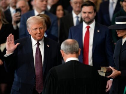 Donald Trump is sworn in as the 47th president of the United States by Chief Justice John