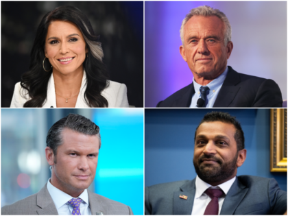 From top right clockwise: Tulsi Gabbard, Robert F. Kennedy Jr., Pete Hegseth, and Kash Pat